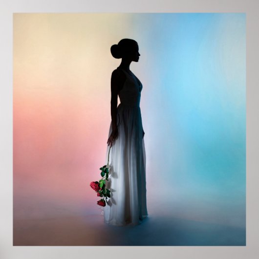 Poster Photographie du studio de mode art d'une belle fem (Devant)