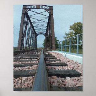 Poster Photographie d'un pont à treillis de voie ferrée