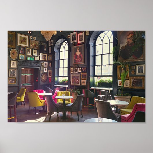 Poster Photographie d'une boutique de café de petit café (Devant)