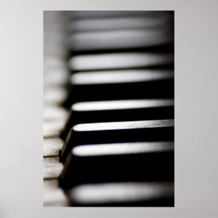 Poster Photographie en noir et blanc des touches de piano
