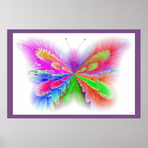 Poster Photographie Fleur Abstrait Papillon Art