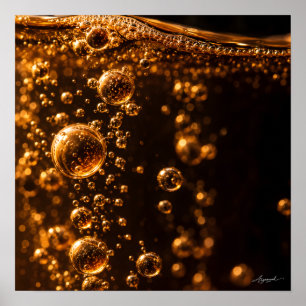 Poster Photographie Macro de Bulles de Cidre en Fermentat
