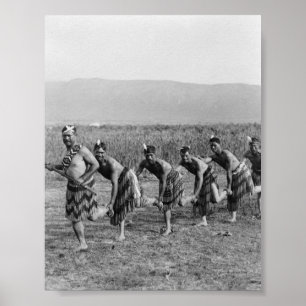 Poster Photographie maorie de danse de guerre