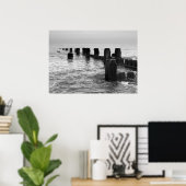 Poster Photographie noir et blanc - "brise-mer" (Bureau à domicile)