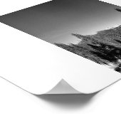 Poster Photographie noir et blanc panoramique de la forêt (Coin)