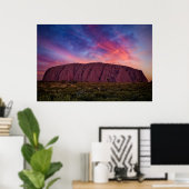 Poster Photographie pittoresque - Uluru au coucher du sol (Bureau à domicile)