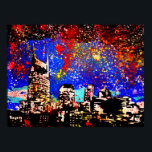 Poster Photographie pop art moderne "Music City"<br><div class="desc">Impression pop art moderne "Music City" de l'artiste Nick R. Mantlo</div>