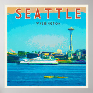 Poster Photographie rétro du Vintage voyage de Seattle