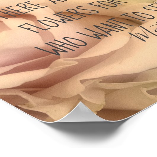 Poster photographie rose pâle avec citation de Matisse (Coin)