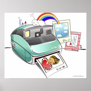 Poster Photographie sortant d'un appareil-photo