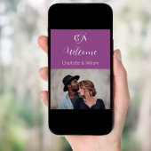 Poster Photographie violette monogramme mariage signe de 