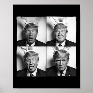 Poster Photomaton de Trump en oreilles de lapin de Pâques