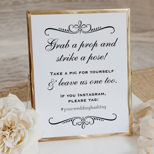 Poster Photomaton Mariage Fleuris Vintage