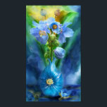 Poster Photos Bleues Dans Le Vase De Pavot Poster/Imprime<br><div class="desc">Des pavots, mon, oh, mon, aussi frais qu'un ciel d'été, et oh si bleu, comment tu me fais sourire quand je te vois. Cette oeuvre d'un bouquet de pavots bleus à l'intérieur d'un vase de pavot bleu assorti, fait une belle et unique affiche d'art ou d'impression pour la maison ou...</div>