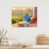 Poster Photos Blue Poppies Aquarelle Imprimer (Cuisine)