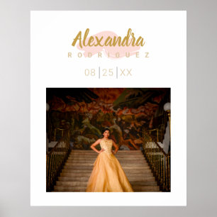 Poster Photos Blush Pink & Gold Quinceanera