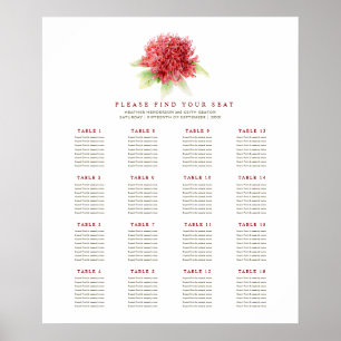 Poster Photos de fleurs de waratah rouge mariage 16 table