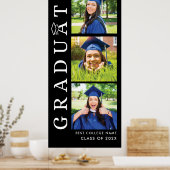 Poster Photos de Graduation noir et blanc Grad 2024 (Cuisine)