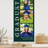 Poster Photos de Graduation Vert et Blanc Grad 2025 (Cuisine)