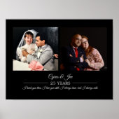 Poster Photos de Maintenant et d'Avant Texte Argent Anniv (Devant)