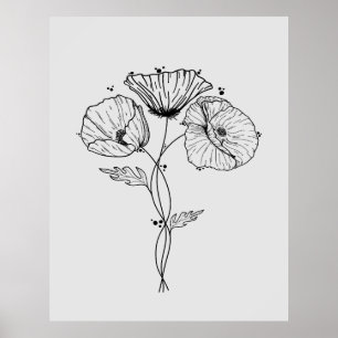 Poster Photos Dessin minimaliste de ligne d'art