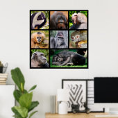 Poster Photos en mosaïque de singes (Bureau à domicile)