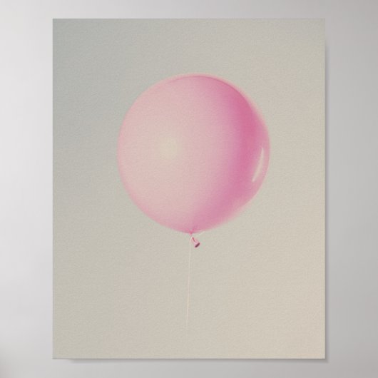 Poster Photos minimalistes de ballons roses (Devant)