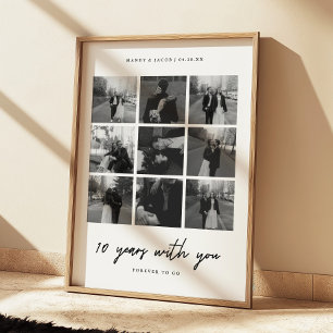 Poster Photos minimalistes du couple du 10e anniversaire