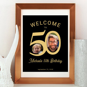 Poster Photos personnalisées 50e anniversaire bienvenue o