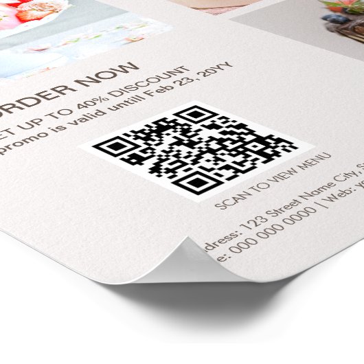 Poster Photos personnalisées Scan QR Code Menu Boulangeri (Coin)