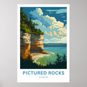 Poster Photos Rocks Michigan Travel Print