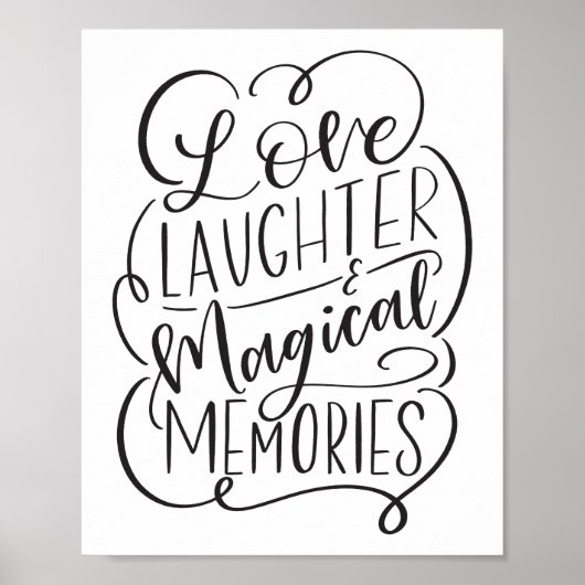 Poster Phrase de typographie | Love Laughter Magical Memo (Devant)