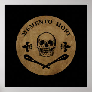 Poster Phrase latin - Saisir le Jour - Crâne Memento Mori
