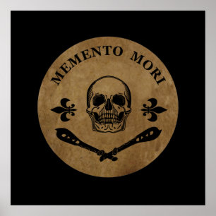 Poster Phrase latin - Saisir le Jour - Crâne Memento Mori
