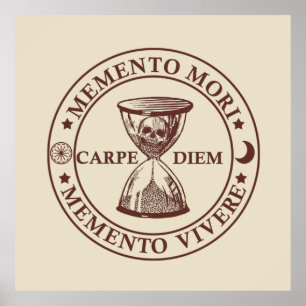 Poster Phrase latin - Saisir le jour - Memento Mori