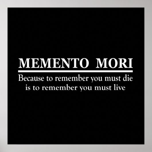 Poster Phrase latine - Memento Mori (Devant)