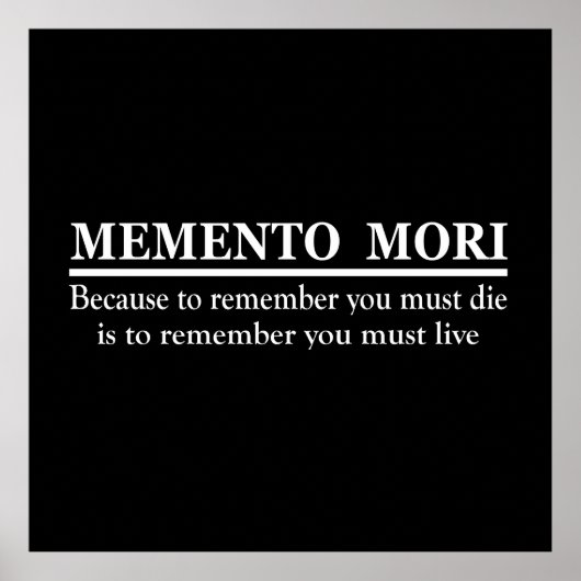 Poster Phrase latine - Memento Mori (Devant)