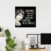 Poster Phrase Sarcastique Femen Mème Parfois Je Lutte (Bureau à domicile)