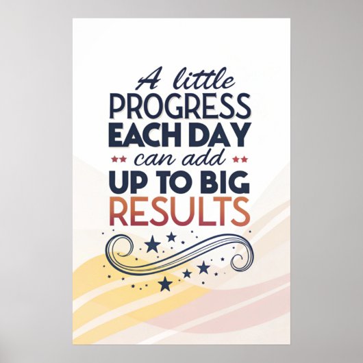Poster phrases de motivation courtes, un léger progrès (Devant)