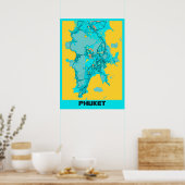 Poster Phuket - Carte de la ville de Thaïlande Gloria (Cuisine)