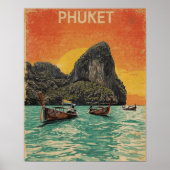 Poster Phuket Paradise – Vintage Thailand Travel  (Devant)