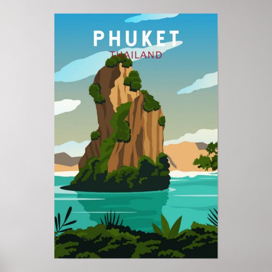 Poster Phuket Thaïlande Rétro (Devant)