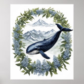 Poster Physeter macrocephalus Whale With Mountain Laurel (Devant)