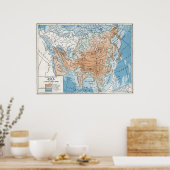 Poster Physical Map of Asia (Cuisine)