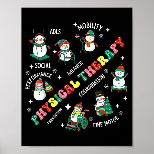 Poster Physical Therapy Christmas Snowman Pt Physical The (Devant)