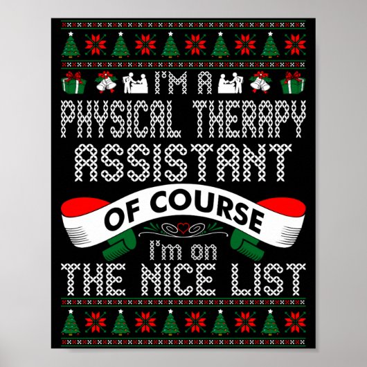 Poster Physical Therapy Istant On Nice List Christmas  (Devant)