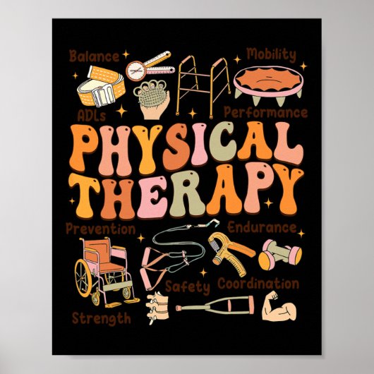 Poster Physique Thérapiste Pt Pta Automne Thanksgiving Ph (Devant)