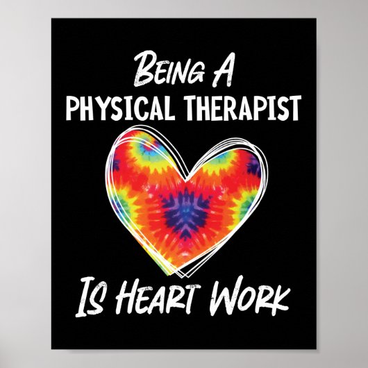 Poster Physothérapie Assistant Thérapie Tie Dye Heart (Devant)