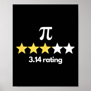 Poster Pi 3.14 Étoiles Note Funny Pi Humour Pi Jour Nouve