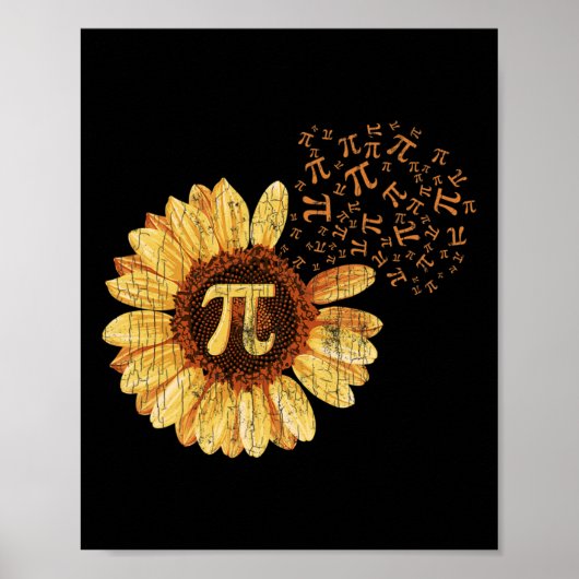 Poster Pi Apparel Pi Jour Sunflower Attire Math Drôle Cad (Devant)